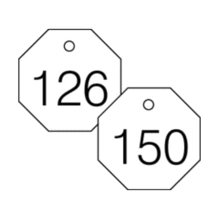 Accuform Engraved Numbered Tags, HS-Laminate, 3 in W, 25 PK TDG827WT